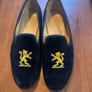 Tricker's Black velvet Lion Loafers Made in England  size 12